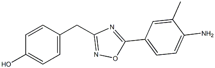 4-{[5-(4-amino-3-methylphenyl)-1,2,4-oxadiazol-3-yl]methyl}phenol 结构式