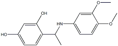 4-{1-[(3,4-dimethoxyphenyl)amino]ethyl}benzene-1,3-diol 结构式