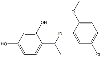 4-{1-[(5-chloro-2-methoxyphenyl)amino]ethyl}benzene-1,3-diol 结构式