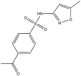 4-acetyl-N-(5-methyl-1,2-oxazol-3-yl)benzene-1-sulfonamide 结构式