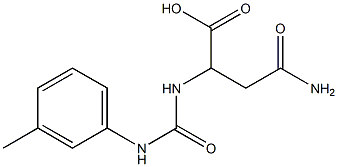 4-amino-2-({[(3-methylphenyl)amino]carbonyl}amino)-4-oxobutanoic acid 结构式