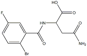 4-amino-2-[(2-bromo-5-fluorobenzoyl)amino]-4-oxobutanoic acid 结构式