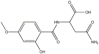 4-amino-2-[(2-hydroxy-4-methoxybenzoyl)amino]-4-oxobutanoic acid 结构式