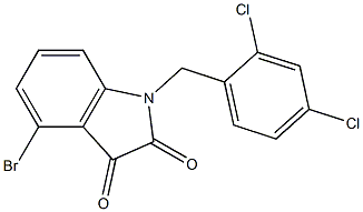 4-bromo-1-[(2,4-dichlorophenyl)methyl]-2,3-dihydro-1H-indole-2,3-dione 结构式