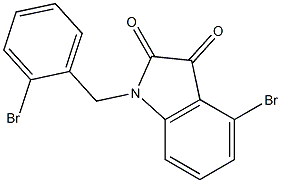 4-bromo-1-[(2-bromophenyl)methyl]-2,3-dihydro-1H-indole-2,3-dione 结构式