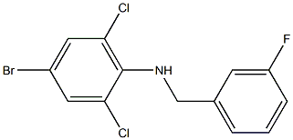 4-bromo-2,6-dichloro-N-[(3-fluorophenyl)methyl]aniline 结构式