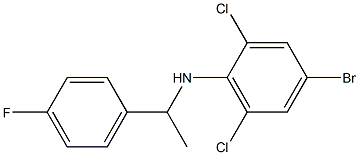 4-bromo-2,6-dichloro-N-[1-(4-fluorophenyl)ethyl]aniline 结构式