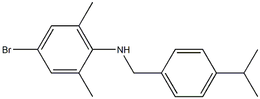 4-bromo-2,6-dimethyl-N-{[4-(propan-2-yl)phenyl]methyl}aniline 结构式