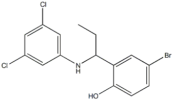4-bromo-2-{1-[(3,5-dichlorophenyl)amino]propyl}phenol 结构式