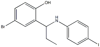 4-bromo-2-{1-[(4-iodophenyl)amino]propyl}phenol 结构式