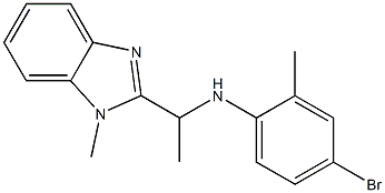 4-bromo-2-methyl-N-[1-(1-methyl-1H-1,3-benzodiazol-2-yl)ethyl]aniline 结构式