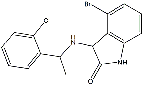 4-bromo-3-{[1-(2-chlorophenyl)ethyl]amino}-2,3-dihydro-1H-indol-2-one 结构式
