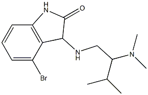 4-bromo-3-{[2-(dimethylamino)-3-methylbutyl]amino}-2,3-dihydro-1H-indol-2-one 结构式