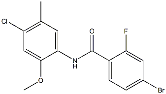 4-bromo-N-(4-chloro-2-methoxy-5-methylphenyl)-2-fluorobenzamide 结构式