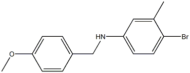 4-bromo-N-[(4-methoxyphenyl)methyl]-3-methylaniline 结构式