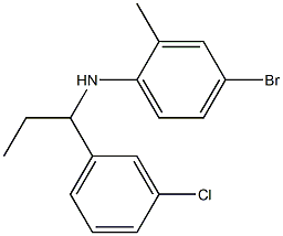 4-bromo-N-[1-(3-chlorophenyl)propyl]-2-methylaniline 结构式