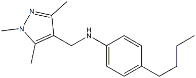 4-butyl-N-[(1,3,5-trimethyl-1H-pyrazol-4-yl)methyl]aniline 结构式