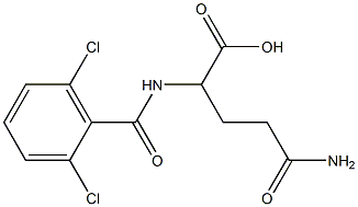 4-carbamoyl-2-[(2,6-dichlorophenyl)formamido]butanoic acid 结构式