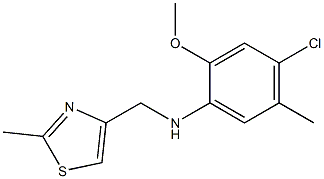 4-chloro-2-methoxy-5-methyl-N-[(2-methyl-1,3-thiazol-4-yl)methyl]aniline 结构式