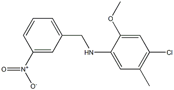 4-chloro-2-methoxy-5-methyl-N-[(3-nitrophenyl)methyl]aniline 结构式
