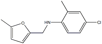 4-chloro-2-methyl-N-[(5-methylfuran-2-yl)methyl]aniline 结构式