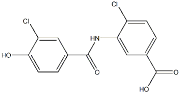 4-chloro-3-[(3-chloro-4-hydroxybenzene)amido]benzoic acid 结构式