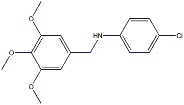4-chloro-N-[(3,4,5-trimethoxyphenyl)methyl]aniline 结构式