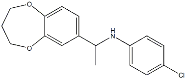 4-chloro-N-[1-(3,4-dihydro-2H-1,5-benzodioxepin-7-yl)ethyl]aniline 结构式