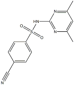 4-cyano-N-(4,6-dimethylpyrimidin-2-yl)benzene-1-sulfonamide 结构式