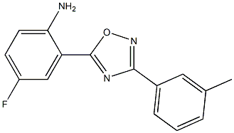 4-fluoro-2-[3-(3-methylphenyl)-1,2,4-oxadiazol-5-yl]aniline 结构式