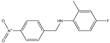 4-fluoro-2-methyl-N-[(4-nitrophenyl)methyl]aniline 结构式