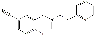 4-fluoro-3-({methyl[2-(pyridin-2-yl)ethyl]amino}methyl)benzonitrile 结构式