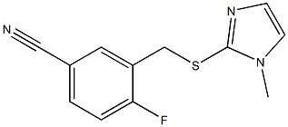 4-fluoro-3-{[(1-methyl-1H-imidazol-2-yl)sulfanyl]methyl}benzonitrile 结构式