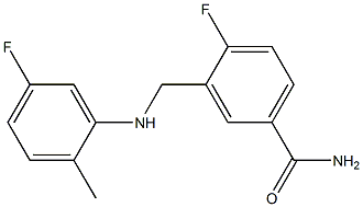 4-fluoro-3-{[(5-fluoro-2-methylphenyl)amino]methyl}benzamide 结构式