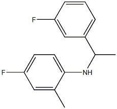 4-fluoro-N-[1-(3-fluorophenyl)ethyl]-2-methylaniline 结构式