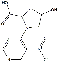 4-hydroxy-1-(3-nitropyridin-4-yl)pyrrolidine-2-carboxylic acid 结构式