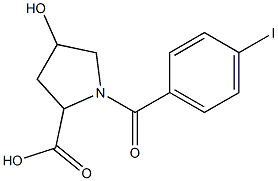 4-hydroxy-1-[(4-iodophenyl)carbonyl]pyrrolidine-2-carboxylic acid 结构式