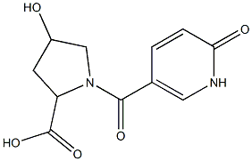 4-hydroxy-1-[(6-oxo-1,6-dihydropyridin-3-yl)carbonyl]pyrrolidine-2-carboxylic acid 结构式