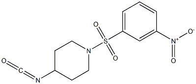 4-isocyanato-1-[(3-nitrobenzene)sulfonyl]piperidine 结构式