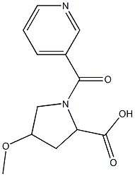 4-methoxy-1-(pyridin-3-ylcarbonyl)pyrrolidine-2-carboxylic acid 结构式