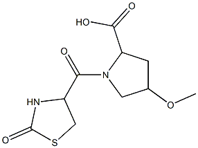 4-methoxy-1-[(2-oxo-1,3-thiazolidin-4-yl)carbonyl]pyrrolidine-2-carboxylic acid 结构式