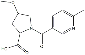 4-methoxy-1-[(6-methylpyridin-3-yl)carbonyl]pyrrolidine-2-carboxylic acid 结构式