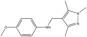 4-methoxy-N-[(1,3,5-trimethyl-1H-pyrazol-4-yl)methyl]aniline 结构式