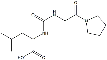 4-methyl-2-({[(2-oxo-2-pyrrolidin-1-ylethyl)amino]carbonyl}amino)pentanoic acid 结构式