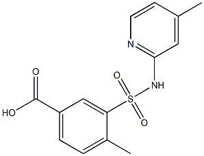 4-methyl-3-[(4-methylpyridin-2-yl)sulfamoyl]benzoic acid 结构式