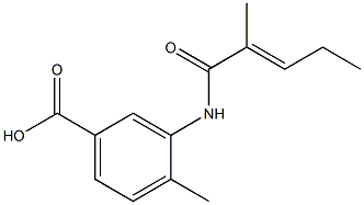 4-methyl-3-{[(2E)-2-methylpent-2-enoyl]amino}benzoic acid 结构式