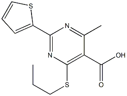4-methyl-6-(propylthio)-2-thien-2-ylpyrimidine-5-carboxylic acid 结构式