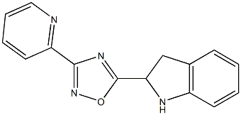 5-(2,3-dihydro-1H-indol-2-yl)-3-(pyridin-2-yl)-1,2,4-oxadiazole 结构式