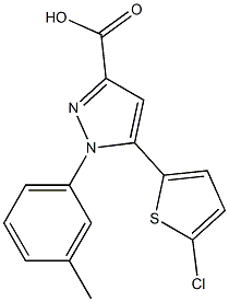 5-(5-chlorothiophen-2-yl)-1-(3-methylphenyl)-1H-pyrazole-3-carboxylic acid 结构式