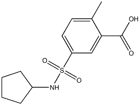 5-(cyclopentylsulfamoyl)-2-methylbenzoic acid 结构式